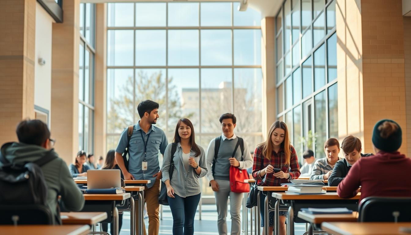 Students working in research laboratory